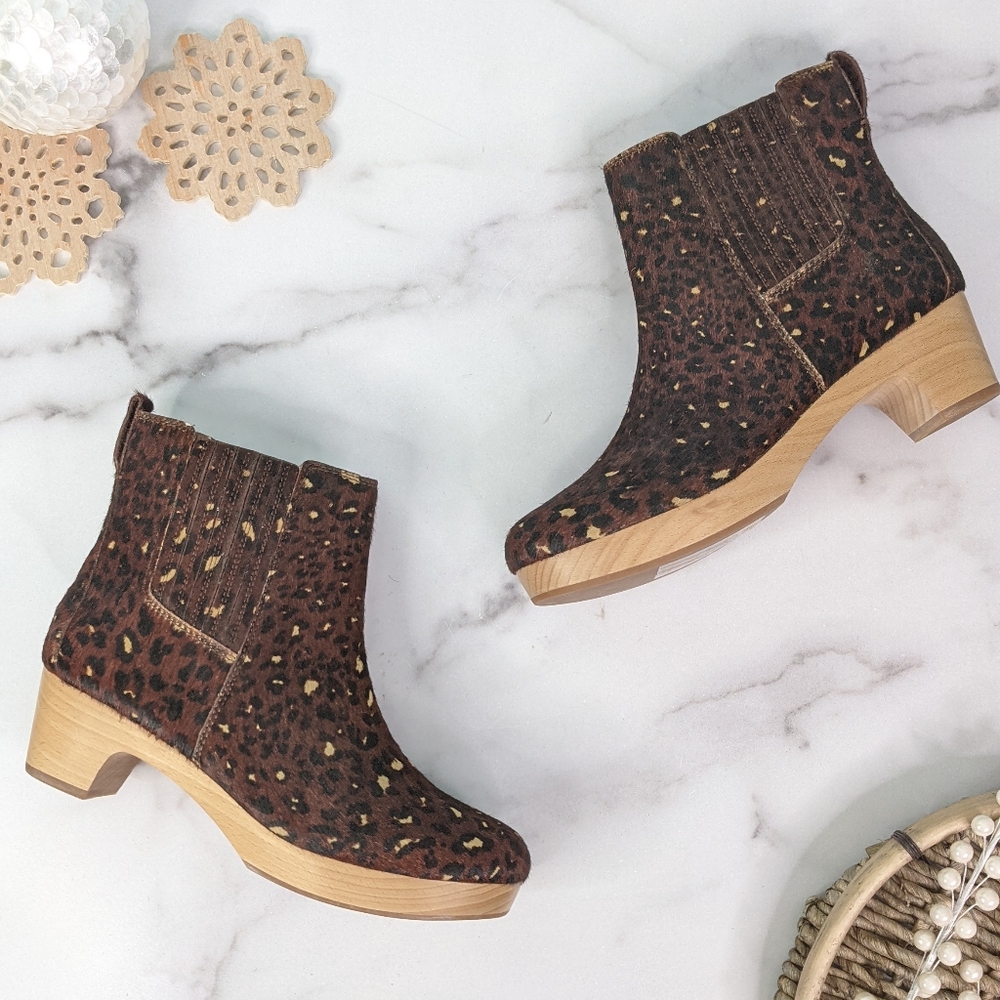 Madewell Clog Boot in Painted Leopard Calf Hair